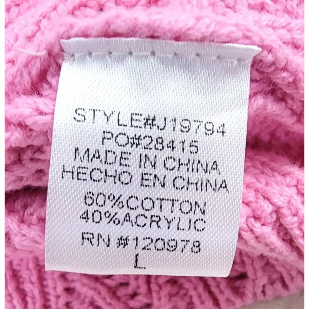 Entro Pink Crochet Bell Sleeve Cardigan Tie Front Boho L NWT